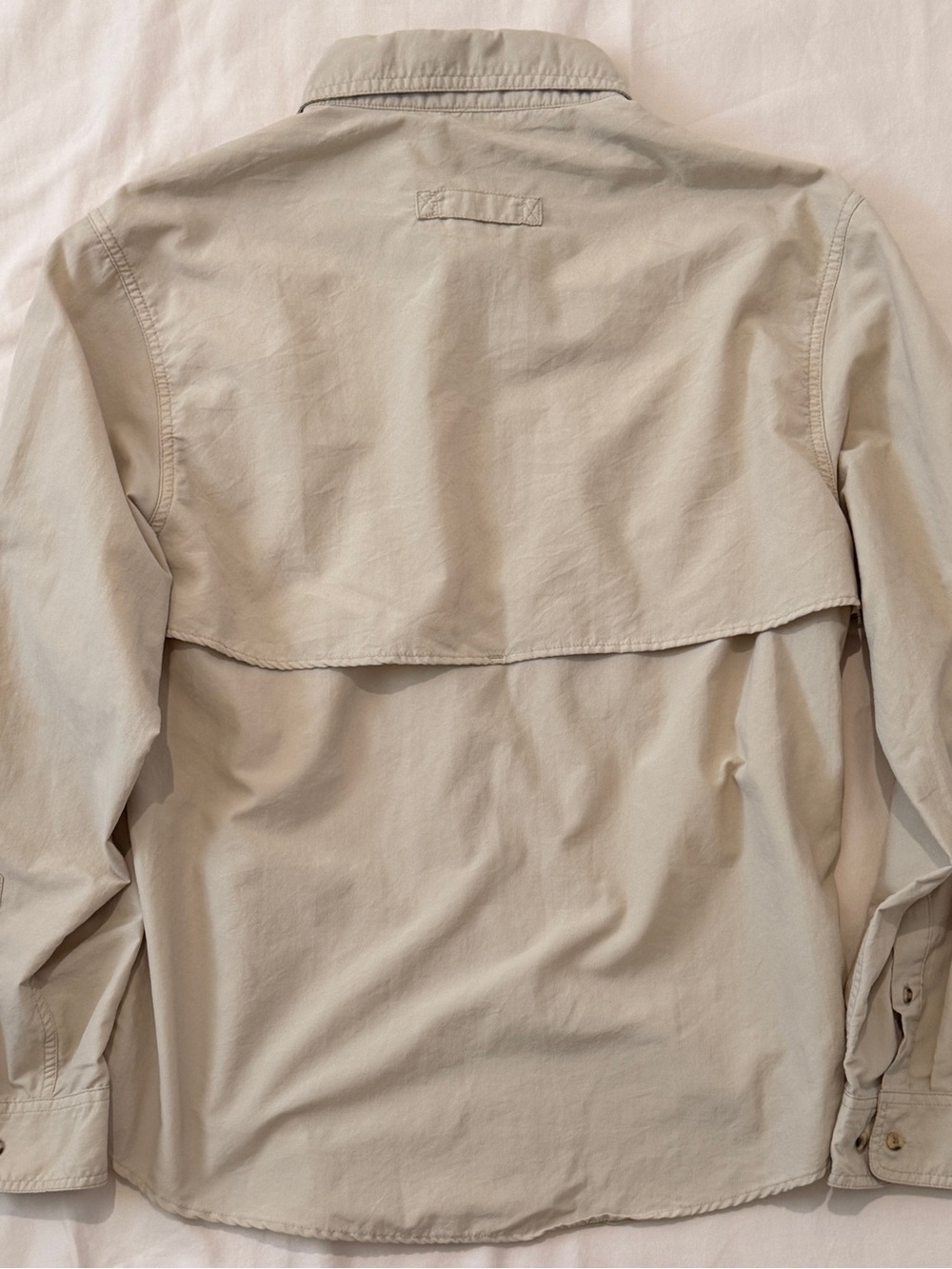 L. Bean Women's Vented Fishing Shirt L Khaki Nylon Mesh Lined - Picture 6 of 6